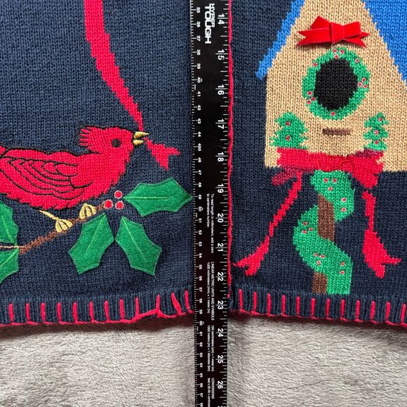 Capacity Petites Sweater Vest Cardinals Holly Christmas Button Front Medium I159 - Picture 7 of 9